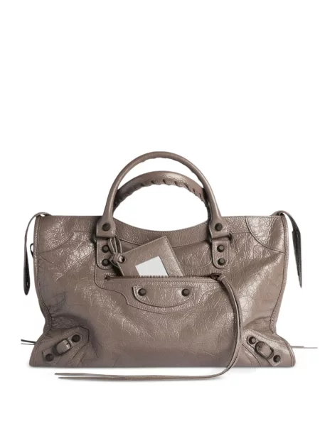 Geantă shopper Balenciaga din piele gri
