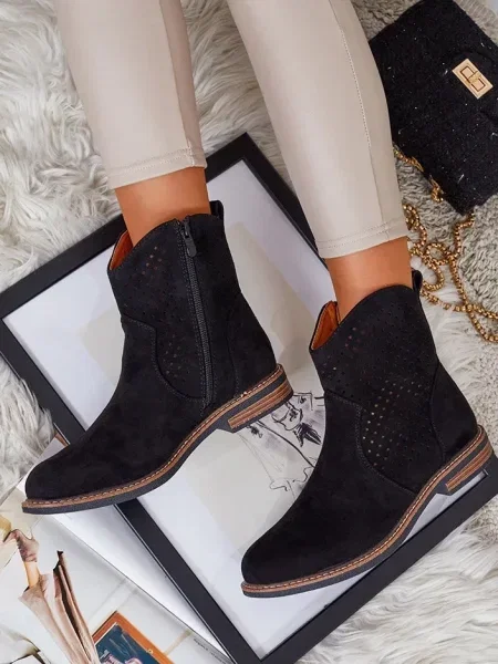 Botine Resti ajurate negru