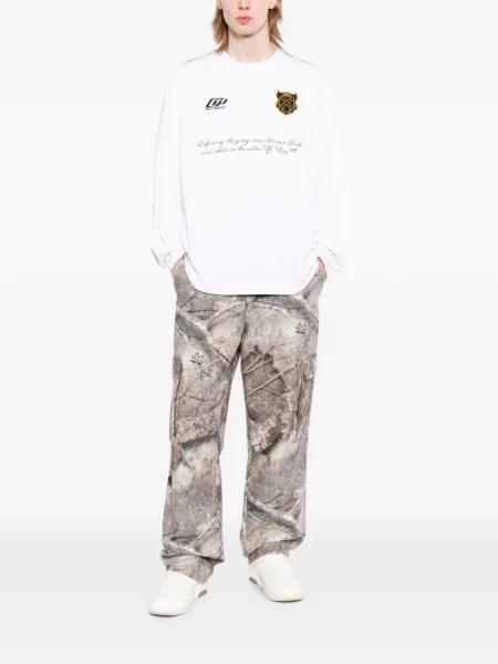 Lung tricou Off-white cu imagine alb