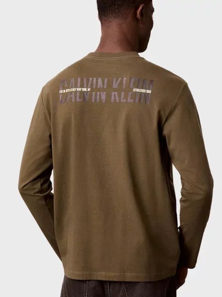 Лонгслів Calvin Klein ретро оливковий