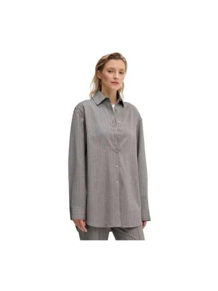 Remain koszula Herringbone Overshirt relaxed z kołnierzykiem klasycznym szary