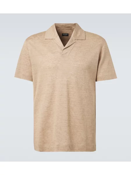 Tricou polo Zegna de in bej