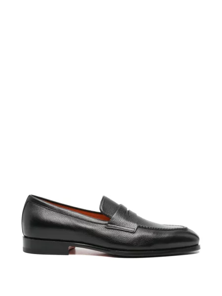 Pantofi loafer Santoni din piele negru