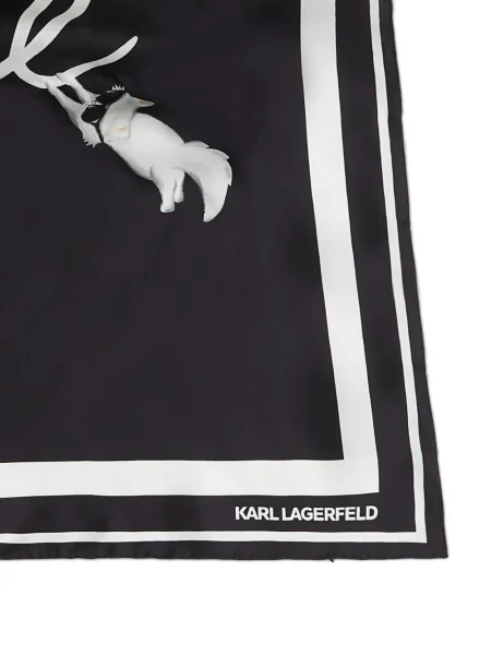 Fular Karl Lagerfeld de mătase negru