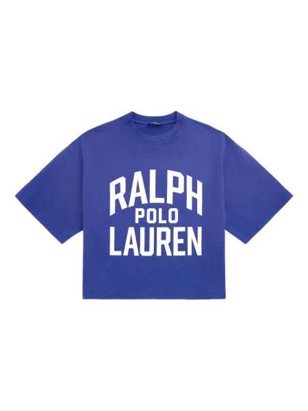 Tricou Polo Ralph Lauren din piele cu broderie în carouri maro