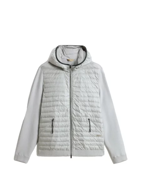 Jachetă cu glugă Woolrich cu glugă gri