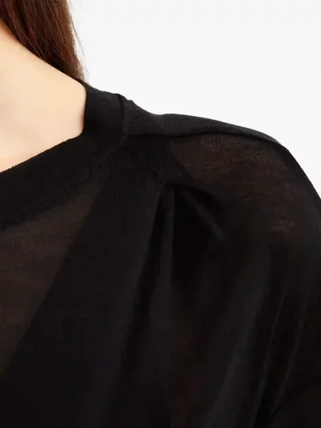 Top Victoria Beckham plisat scurt negru