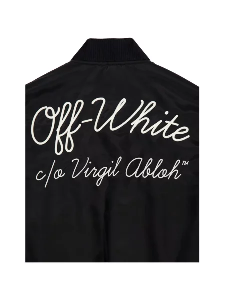 Geacă bomber Off-white cu broderie alb