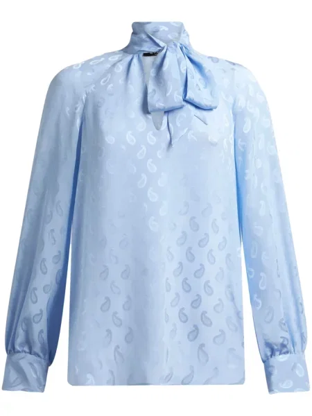 Bluză Etro de mătase cu model paisley albastru