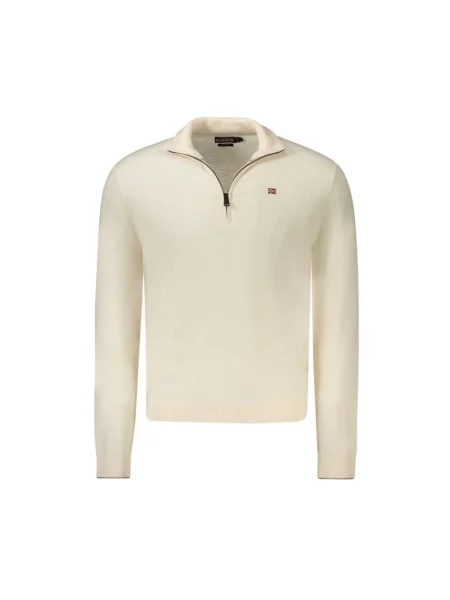 Sweter Napapijri wełniany biały