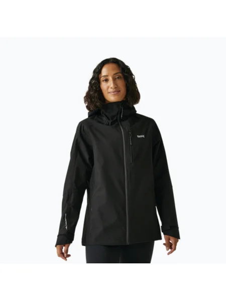 Дамско дъждобранно яке REGATTA Birchdale II black/seal grey черно