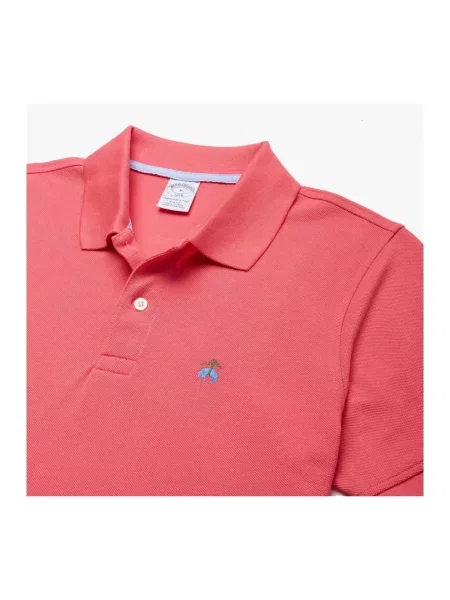 Koszulka polo Brooks Brothers z krótkim rękawem różowa