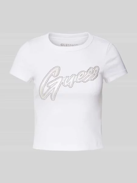 T-shirt z nadrukiem z logo Guess biała