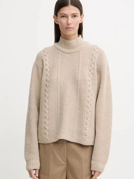 Vuneni pulover G-Star 0 tople s dolčevitom bež