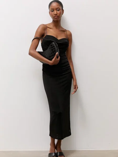 Answear.LAB rochie drapată negru