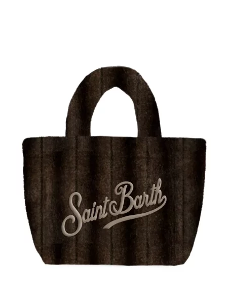 Geantă shopper Mc2 Saint Barth cu broderie maro