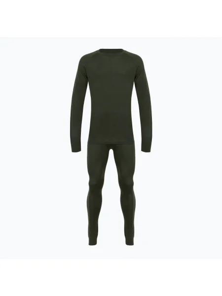 Set lenjerie termică pentru bărbați WOOLCANO Merino verde