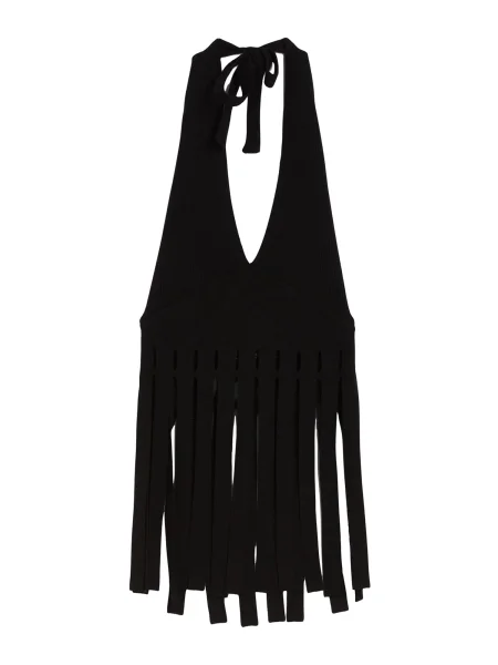 Bershka Top z naramnicami črna