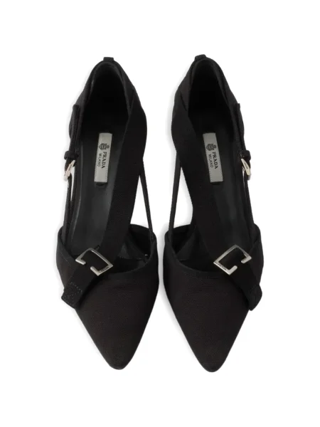 Pantofi cu toc Prada din canvas negru