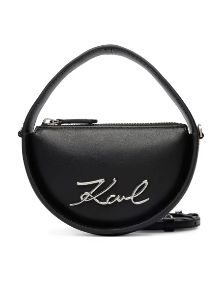 Karl Lagerfeld crossbody torbica usnjena K/SIGNATURE črna
