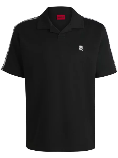 Polo Hugo cu broderie negru