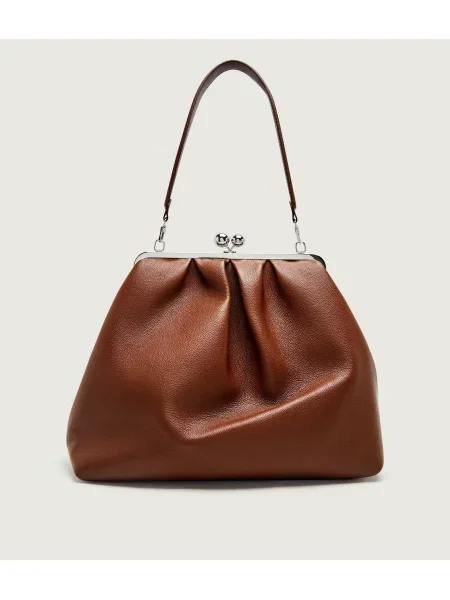 Weekend MaxMara De piele geantă shopper Wkabambola Pasticcino maro