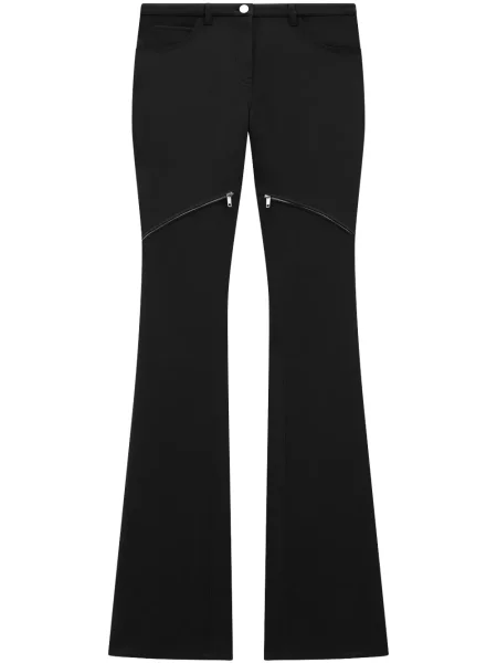 Pantaloni Courreges cu talie joasă din țesătură twill negru