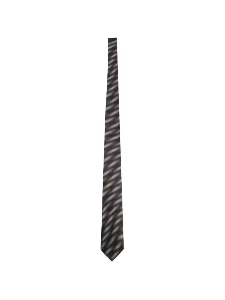 Cravată Zegna cu imagine cu imprimeu geometric negru