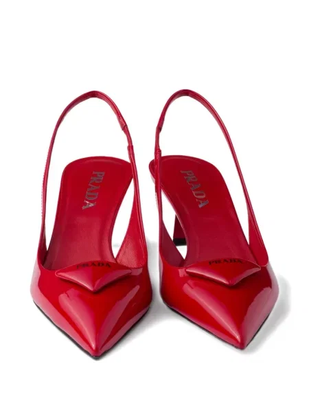Pantofi cu toc Prada slingback roșu