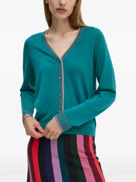 Cardigan Ps Paul Smith cu decolteu în V verde