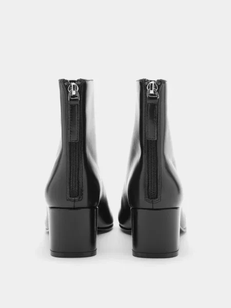 Кожаные ботильоны Mango черные