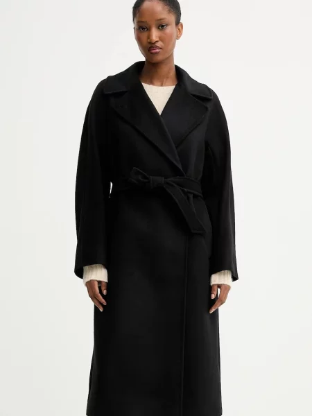Weekend Max Mara palton de lână RESINA de tranziție oversize negru