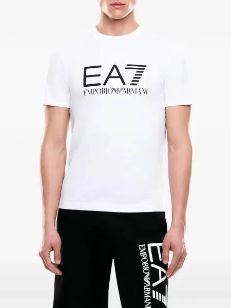 Тениска Ea7 Emporio Armani с принт бяло