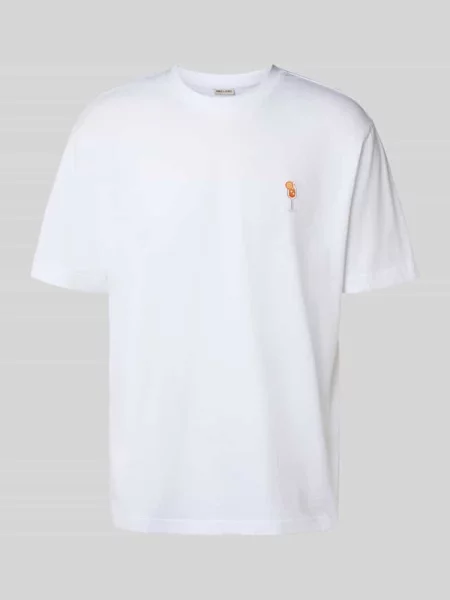 T-shirt o kroju relaxed fit z czystej bawełny Only & Sons biała
