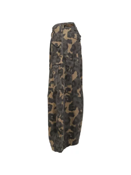 Pantaloni cargo R13 cu imagine cu model leopard gri