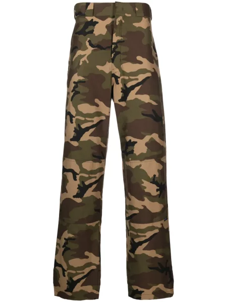 Pantaloni Palm Angels cu imagine cu model camuflaj verde