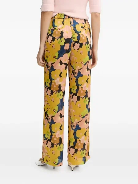 Pantaloni Morgan cu model floral cu imagine galben