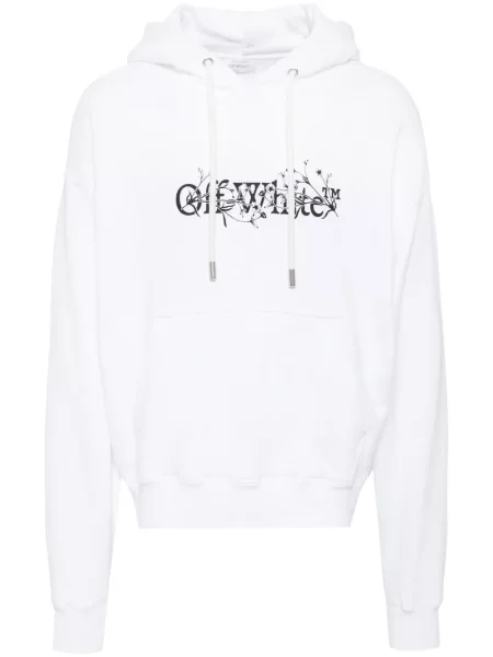 Суичър с качулка Off-white на цветя бяло