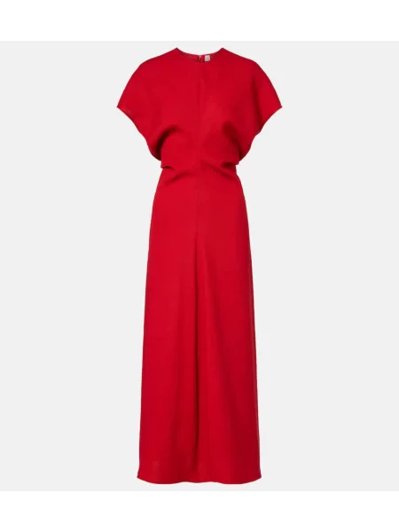 Rochie maxi Toteme de lână de costum roșu
