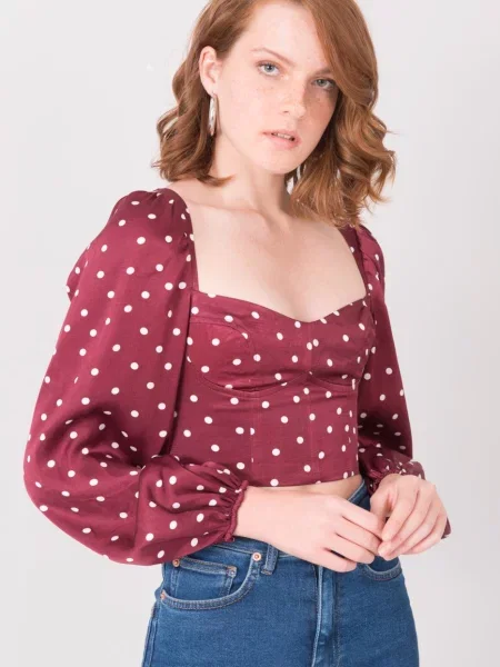 Блуза By Sally винено червено