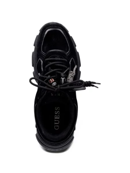 Sneakerși Guess din piele negru