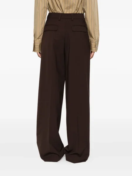 Pantaloni Thelatest plisate maro