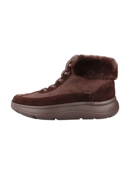 Botki Skechers skórzane brązowe