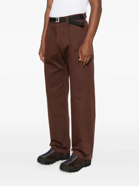 Pantaloni Stone Island plisate cu strasuri maro