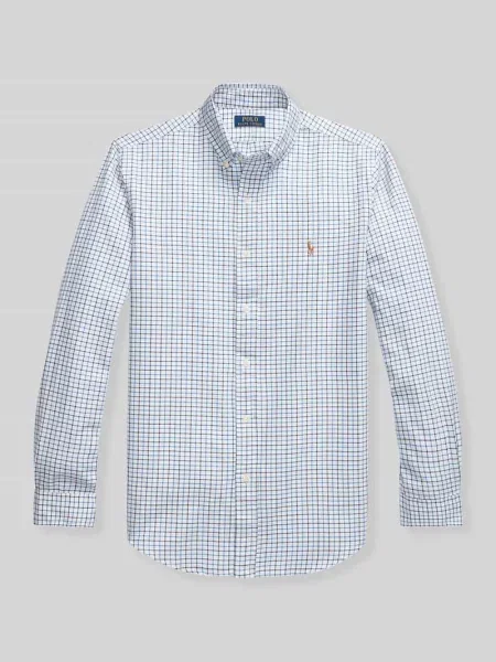 Polo Ralph Lauren Koszula Custom Fit Mężczyźni Modern Fit niebieski|biały w kratkę L biała