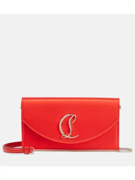 Satenska crossbody torbica Christian Louboutin rdeča
