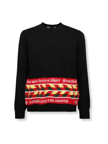 Sweter Comme Des Garcons wełniany piłkarski czarny