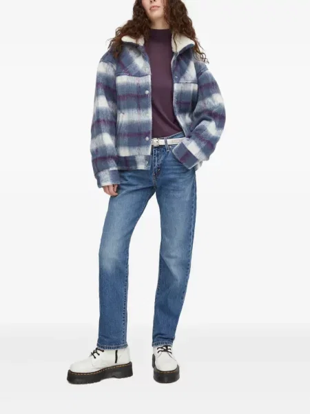 Карирани дънки straight leg Levi's® с шипове кафяво