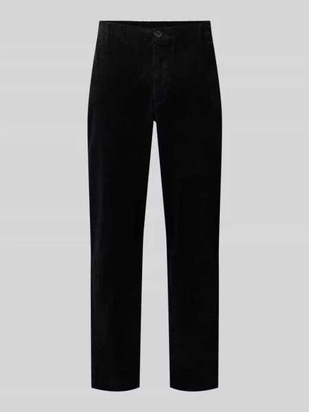 Spodnie sztruksowe o kroju regular fit z mieszanki bawełny model ‘LEROY’ Selected Homme czarne