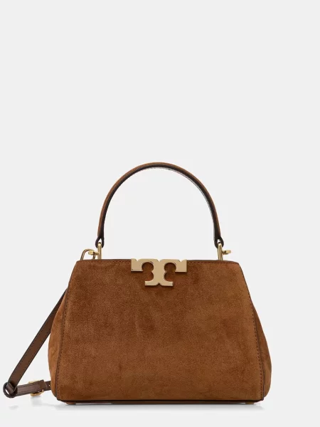 Tory Burch geantă pentru femei din piele întoarsă Eleanor maro
